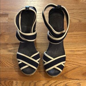 Navy and White Strappy Women's Sandals
